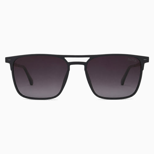 BOSS Geometric Double-Bridge — Black/Gunmetal sunglasses product view 1