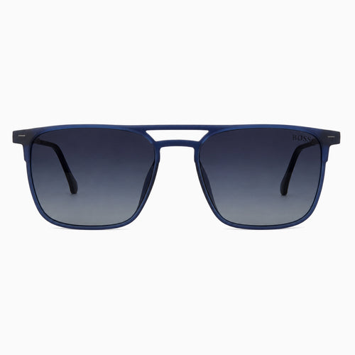 BOSS Geometric Double-Bridge — Navy/Silver sunglasses product view 1