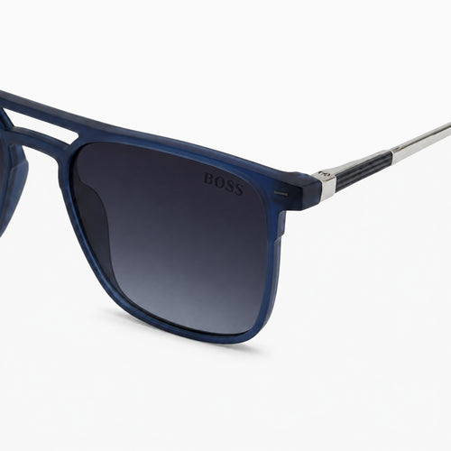 BOSS Geometric Double-Bridge — Navy/Silver sunglasses product view 2
