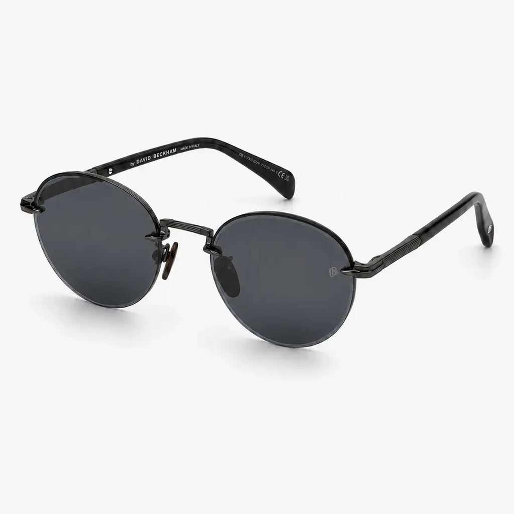David Beckham DB7144/S Semi-Rimless Round — Gunmetal sunglasses product view 2