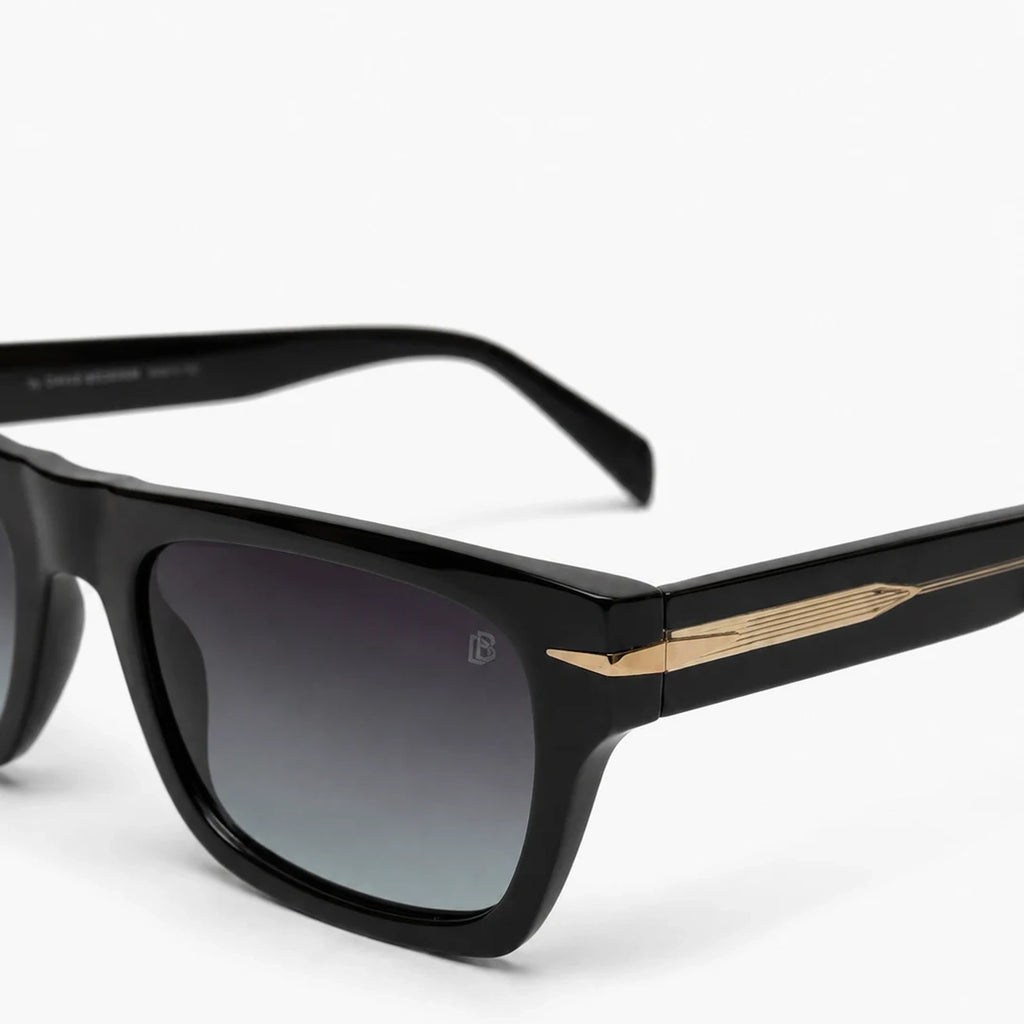 David Beckham Talisman Rectangle — Black/Gold sunglasses product view 3