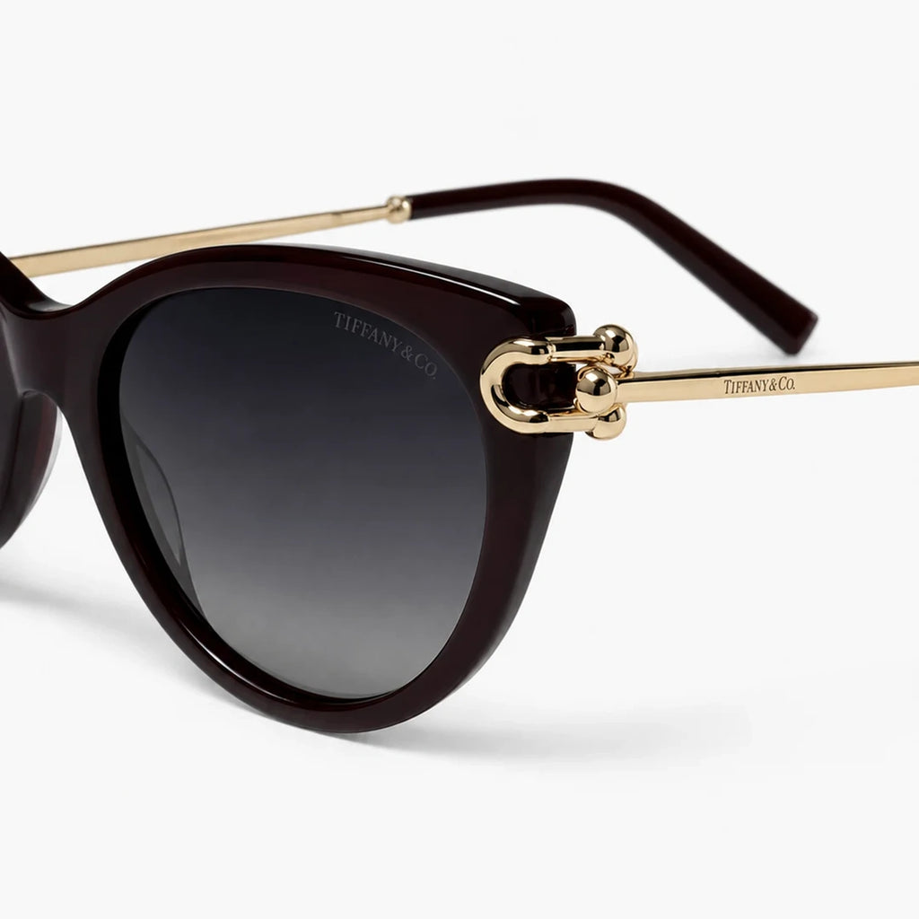 Tiffany HardWear Cat-Eye — Burgundy/Gold sunglasses product view 3