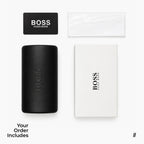 BOSS Geometric Double-Bridge — Navy/Silver sunglasses product view 5