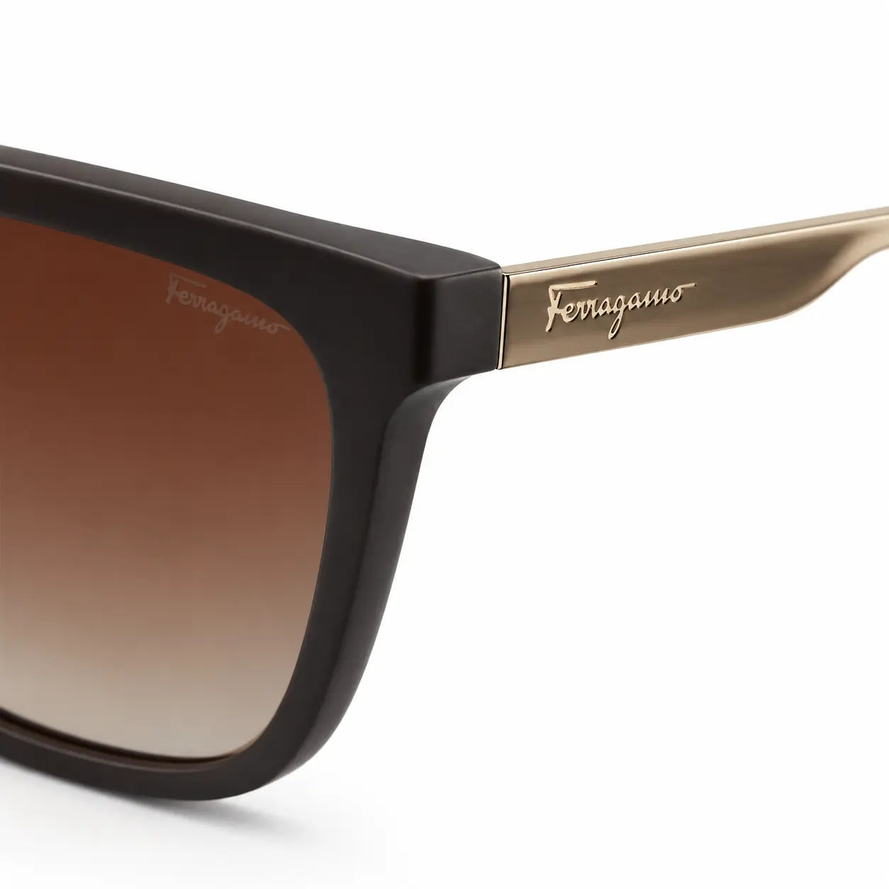 Ferragamo Double-Bridge Square (golden titanium frame)
