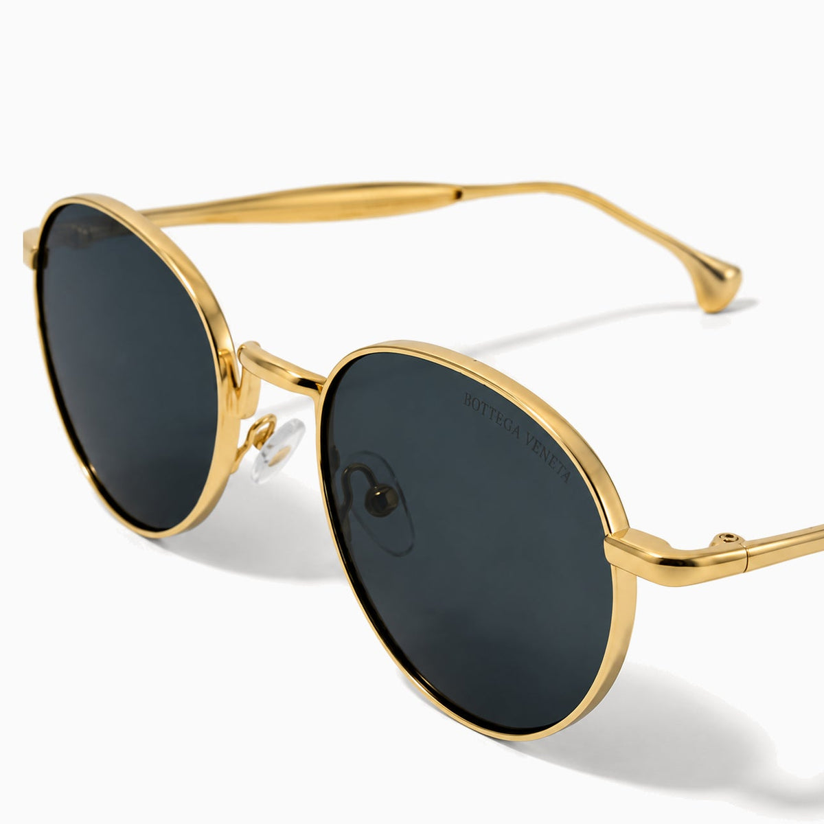 Bottega Veneta BV1389S Light Ribbon Round — Gold / Blue close view