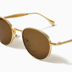 Bottega Veneta BV1389S Light Ribbon Round — Gold / Brown close view