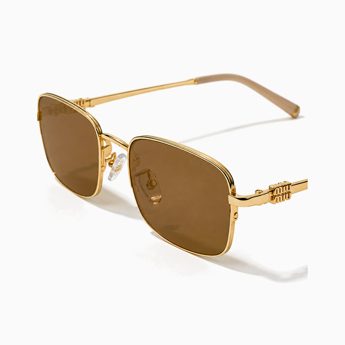 Miu Miu MU 54ZS — Gold / Amber close view