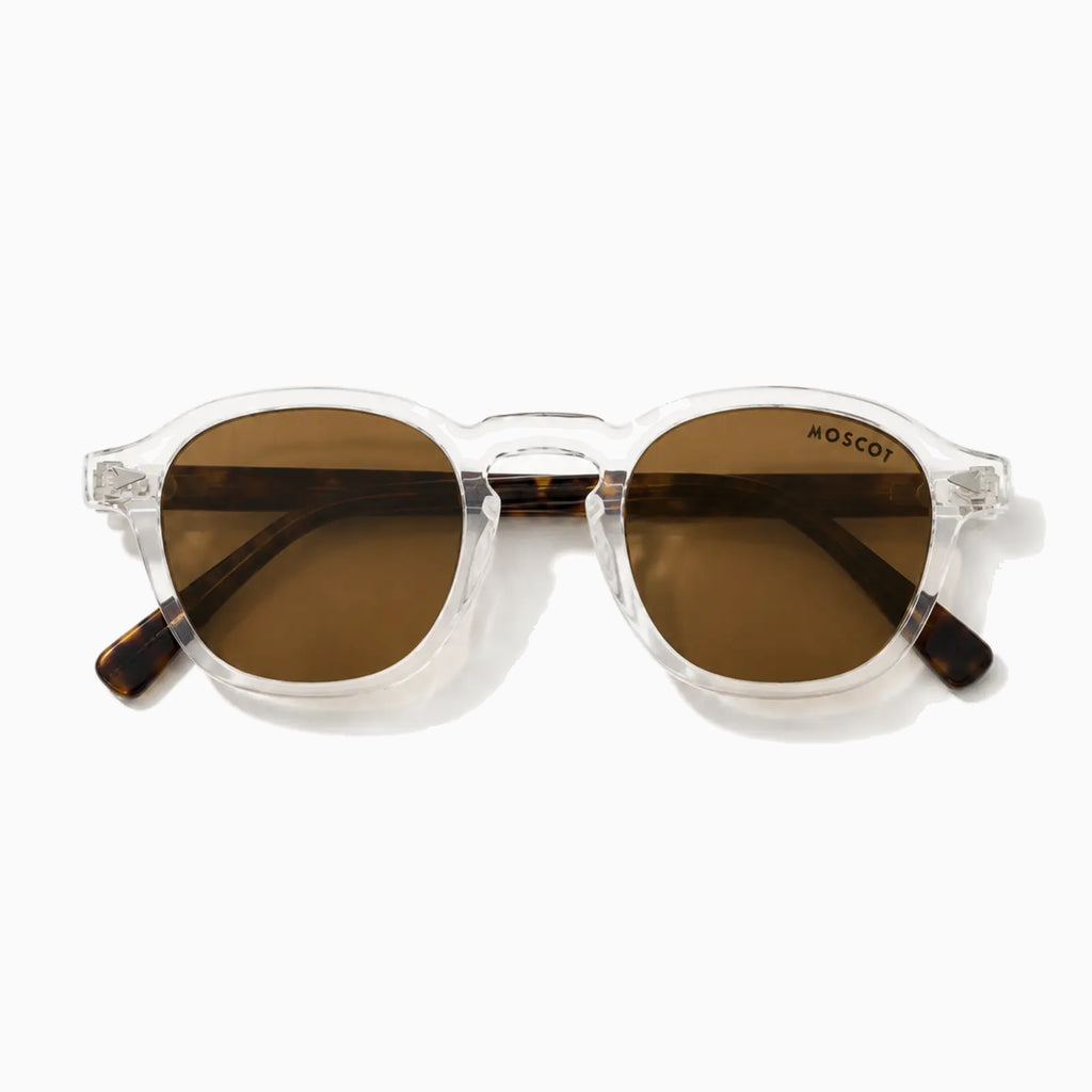 MOSCOT ARTHUR SUN — Crystal / Brown close view