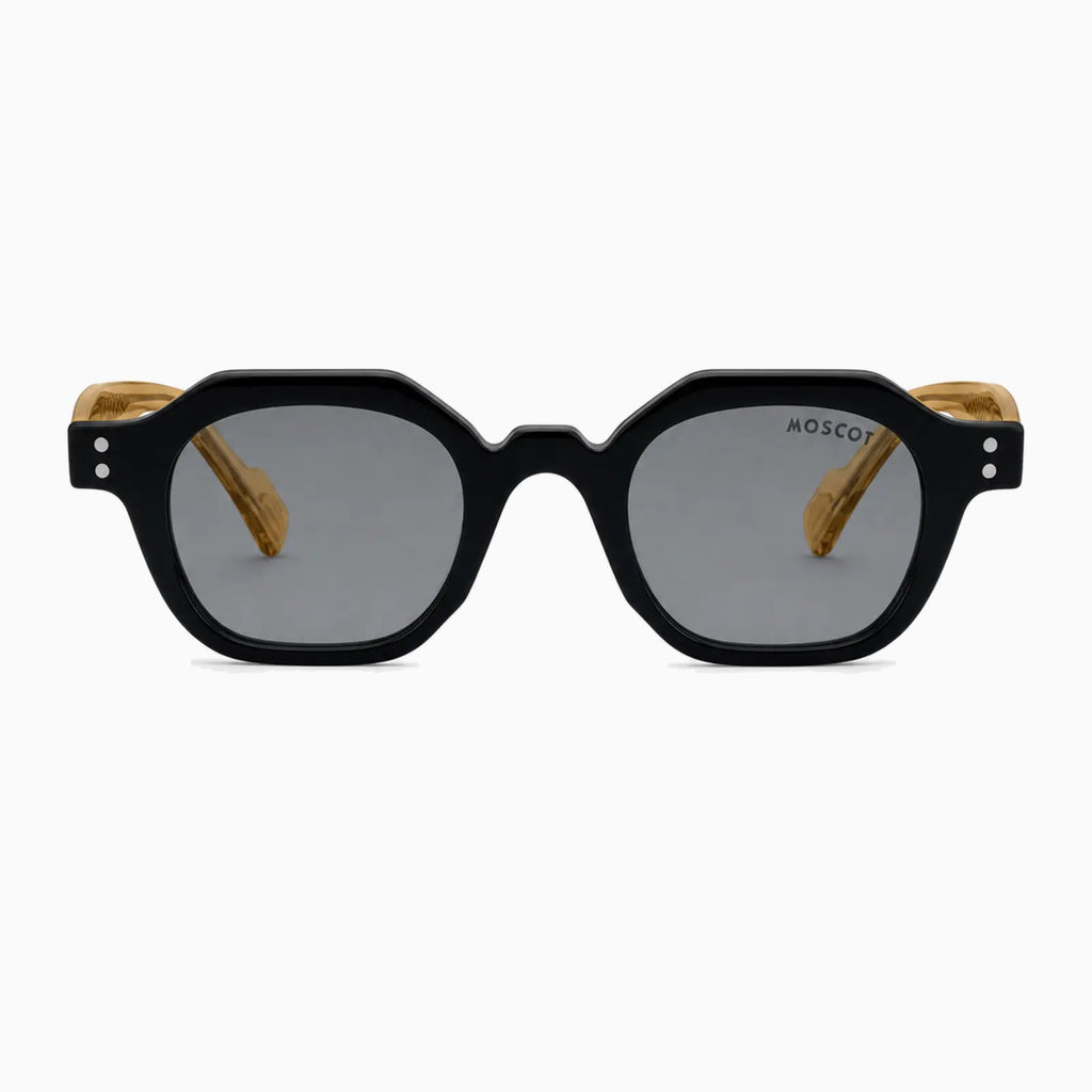 MOSCOT BAITSIM SUN — Black / Champagne / Smoke front view