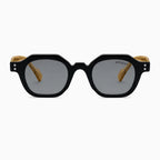 MOSCOT BAITSIM SUN — Black / Champagne / Smoke front view