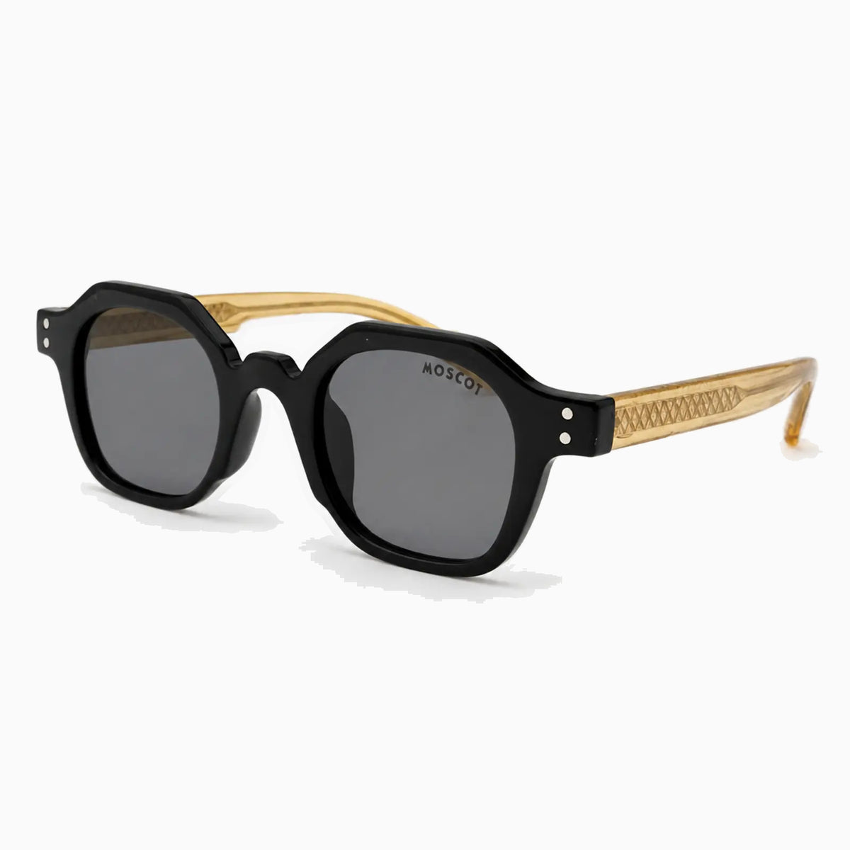 MOSCOT BAITSIM SUN — Black / Champagne / Smoke close view