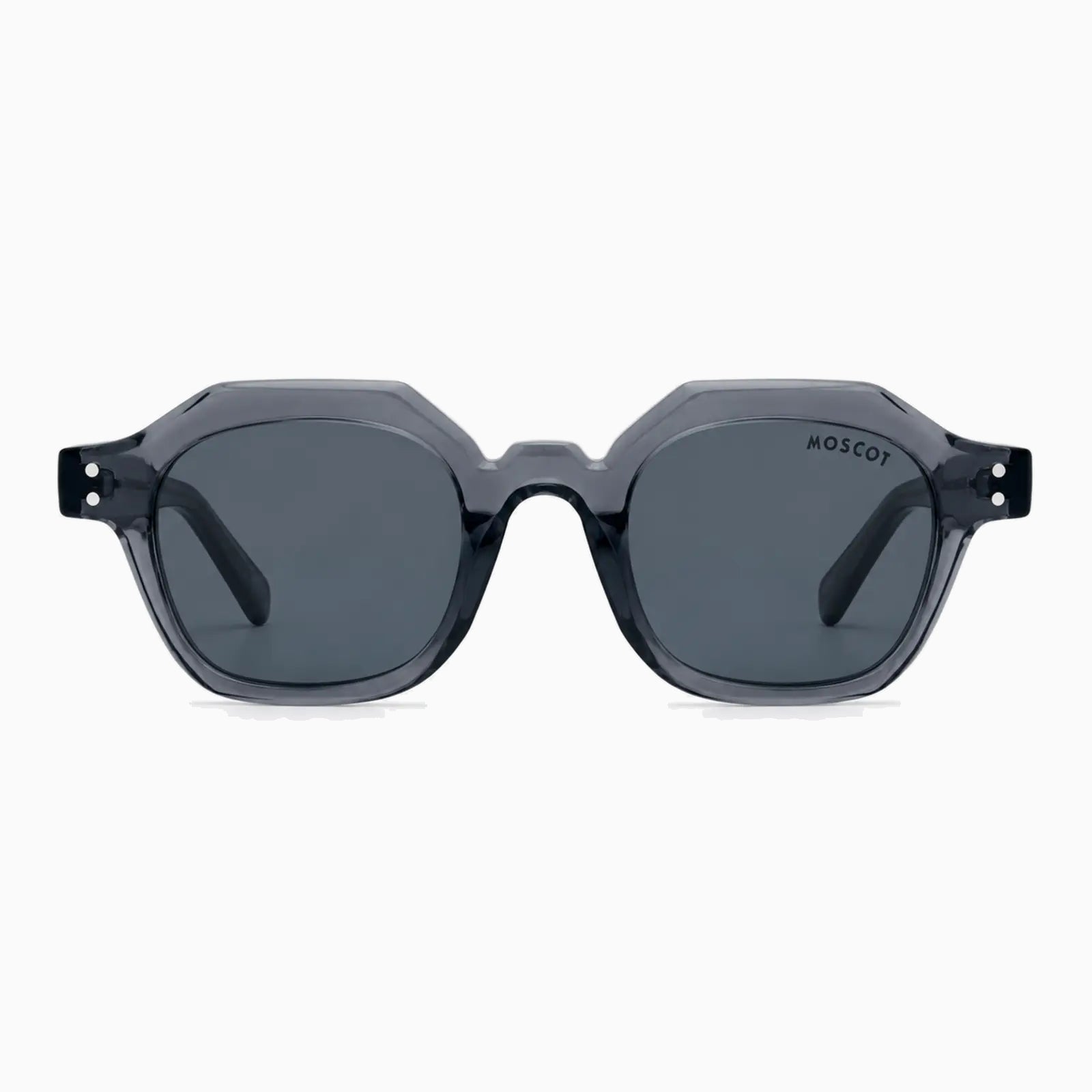 MOSCOT BAITSIM SUN — Transparent Smoke Grey / Smoke front view