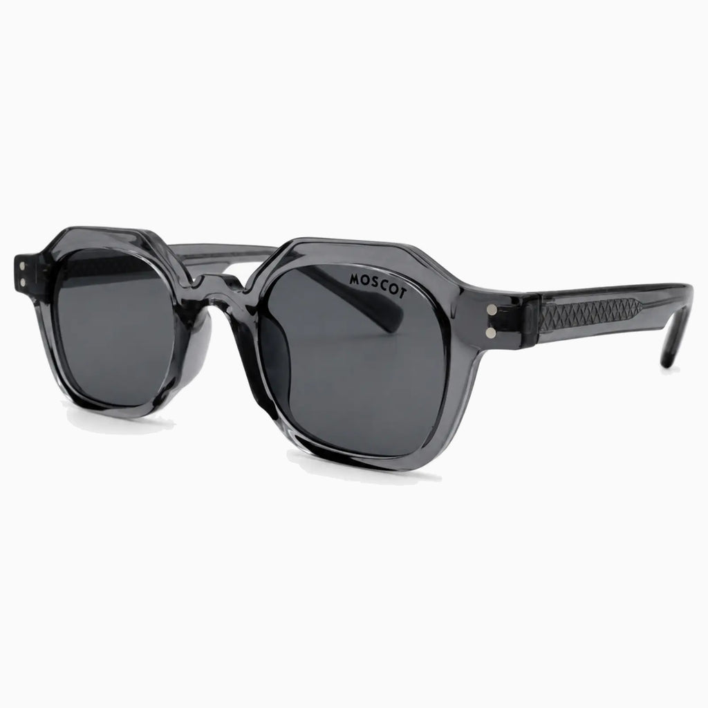 MOSCOT BAITSIM SUN — Transparent Smoke Grey / Smoke close view