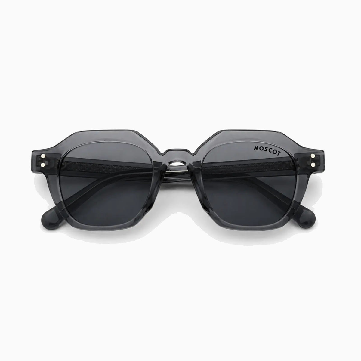 MOSCOT BAITSIM SUN — Transparent Smoke Grey / Smoke close view