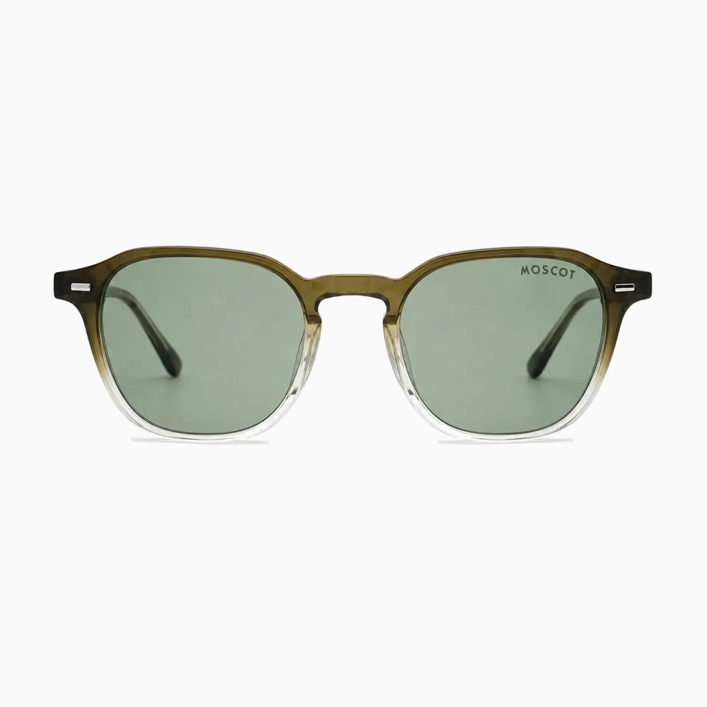 MOSCOT FRANKIE SUN — Brown Crystal Fade / Green front view