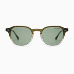 MOSCOT FRANKIE SUN — Brown Crystal Fade / Green front view