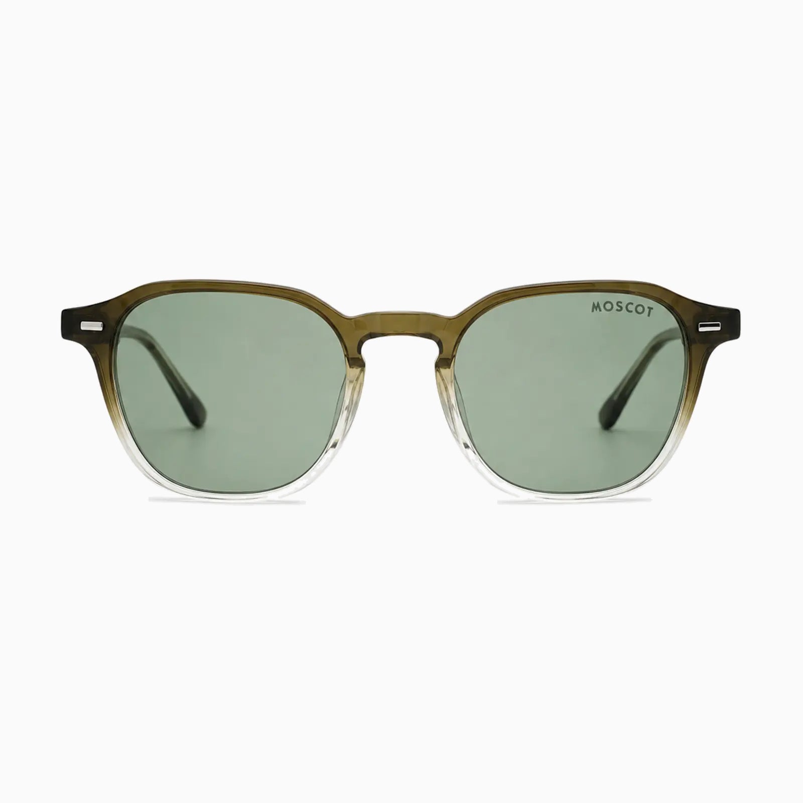 MOSCOT FRANKIE SUN — Brown Crystal Fade / Green front view
