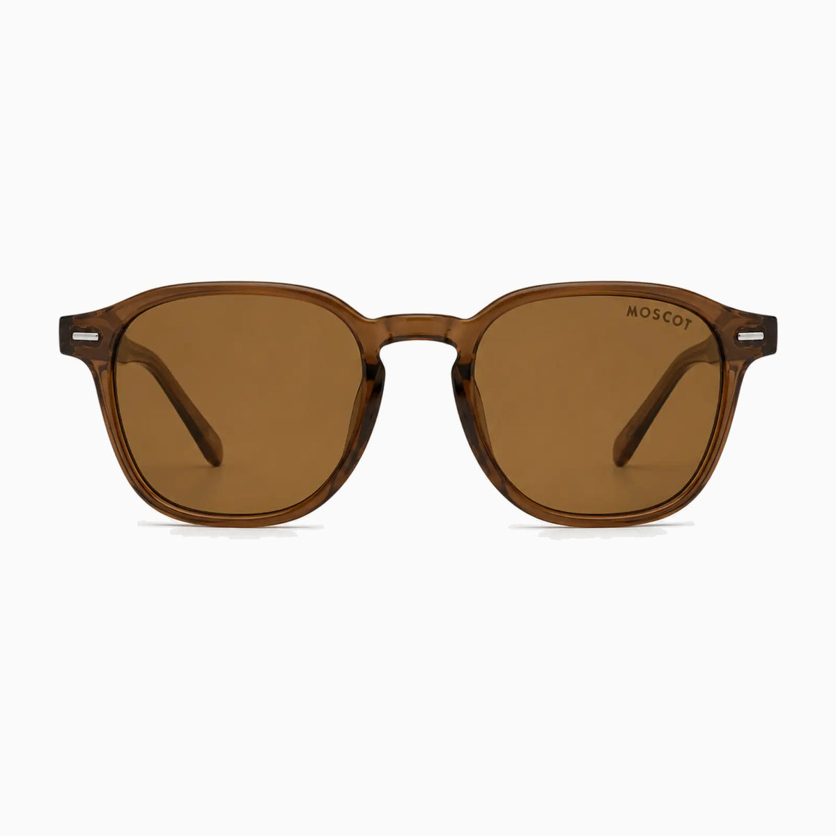 MOSCOT FRANKIE SUN — Transparent Brown / Amber front view