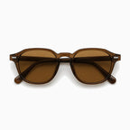 MOSCOT FRANKIE SUN — Transparent Brown / Amber close view