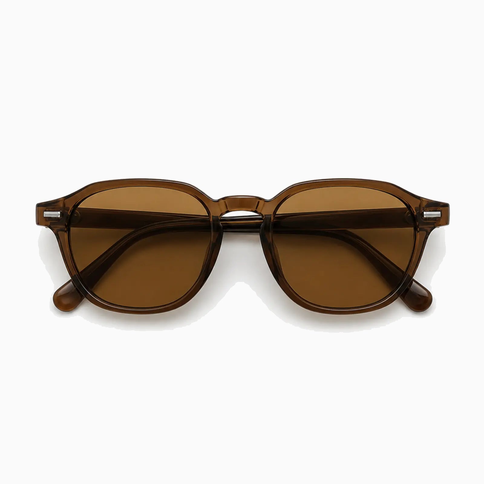 MOSCOT FRANKIE SUN — Transparent Brown / Amber close view