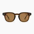 MOSCOT GELT SUN — Transparent Brown / Amber front view