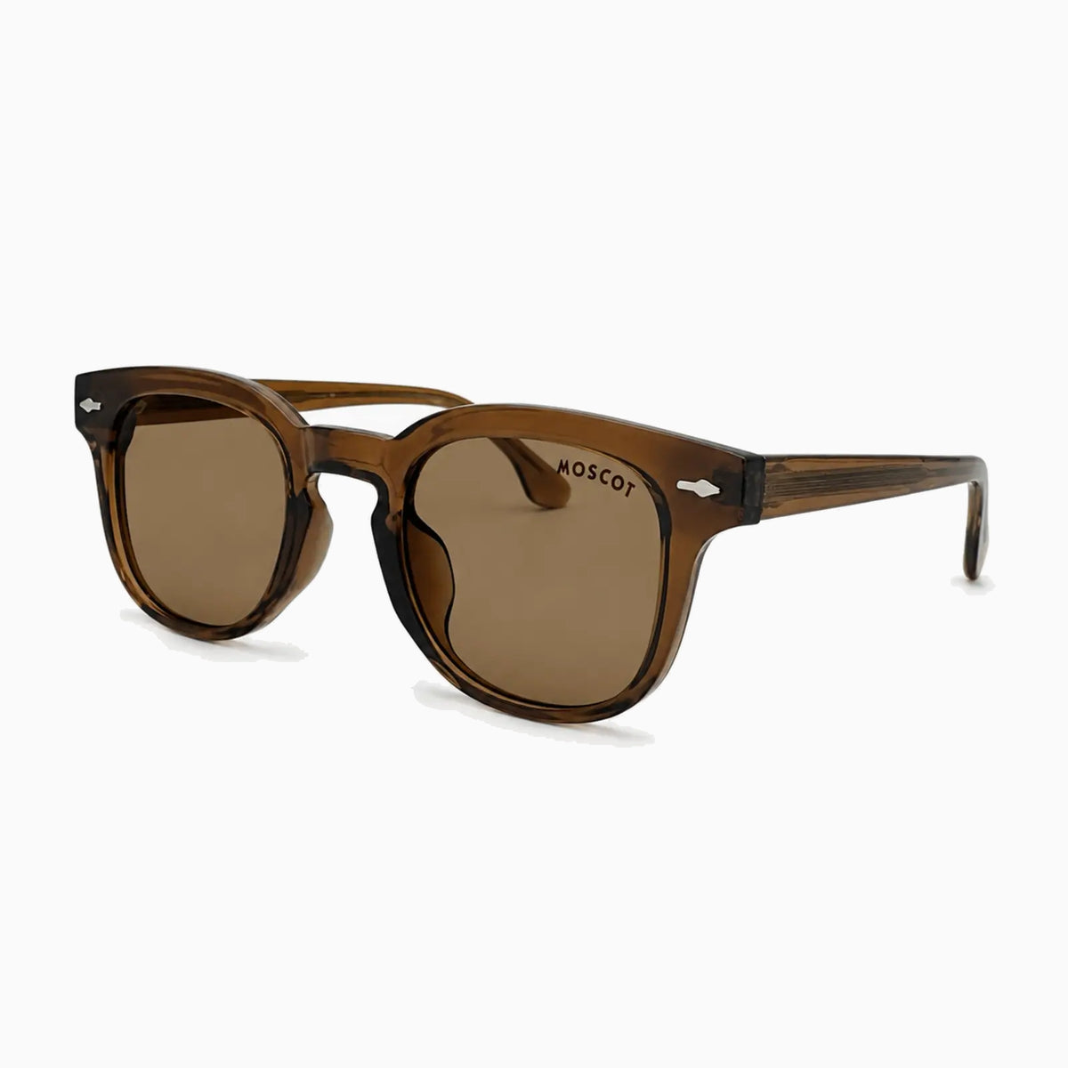 MOSCOT GELT SUN — Transparent Brown / Amber close view