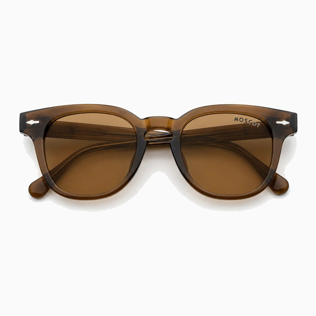 MOSCOT GELT SUN — Transparent Brown / Amber close view