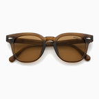 MOSCOT GELT SUN — Transparent Brown / Amber close view
