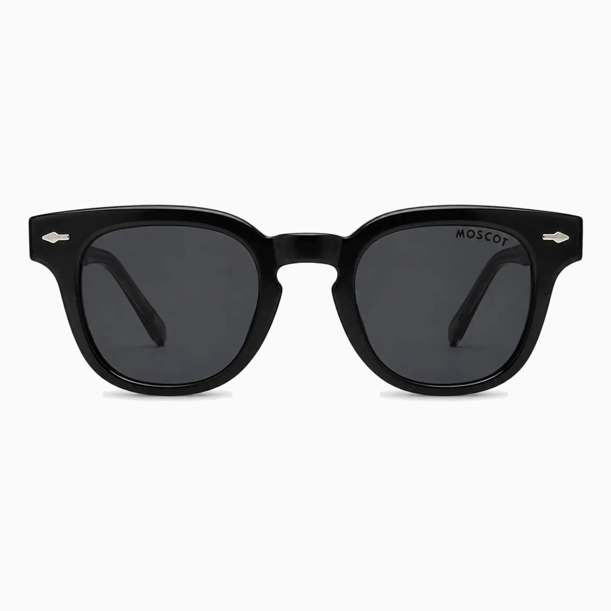 MOSCOT GELT SUN — Black Crystal / Smoke front view
