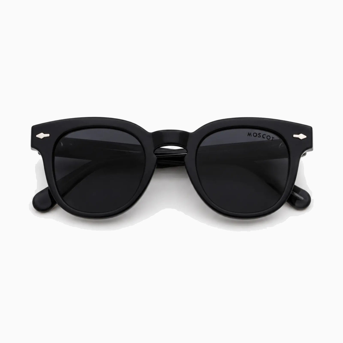 MOSCOT GELT SUN — Black Crystal / Smoke close view