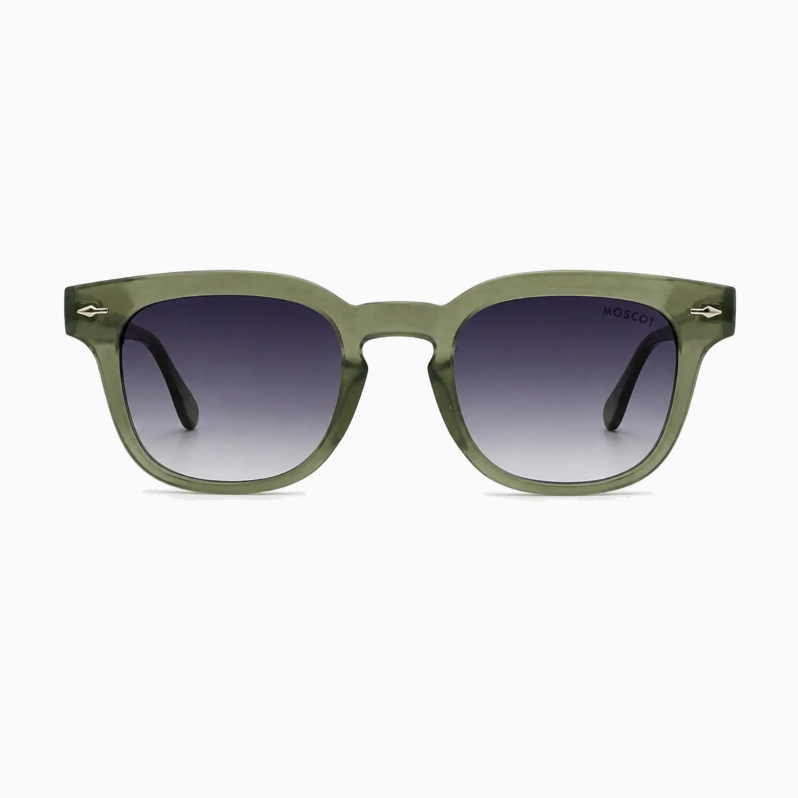 MOSCOT GELT SUN — Olive Crystal / Purple Gradient front view