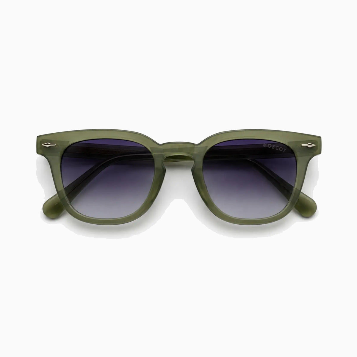 MOSCOT GELT SUN — Olive Crystal / Purple Gradient close view
