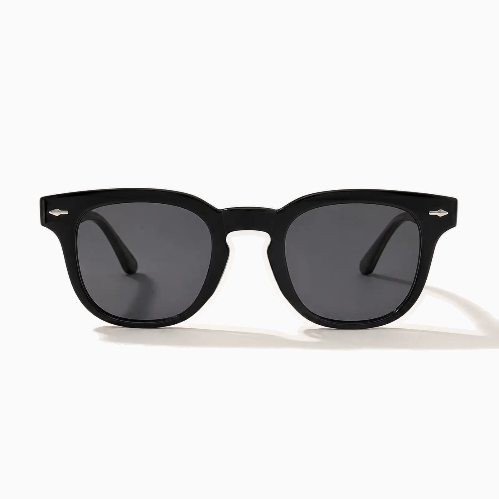 MOSCOT GELT SUN — Jet Black / Smoke front view