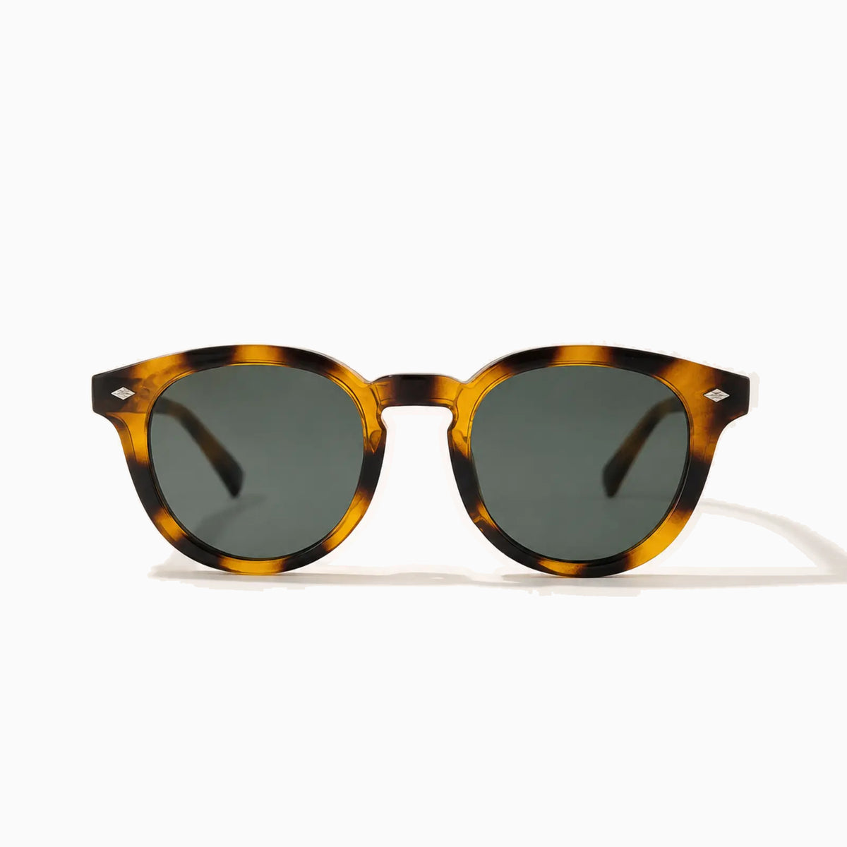 MOSCOT LEMTOSH SUN — Amber Tortoise / Green front view