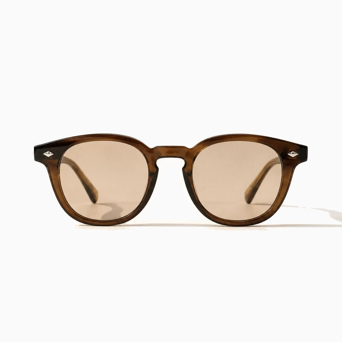 MOSCOT LEMTOSH SUN — Transparent Brown / Rose front view