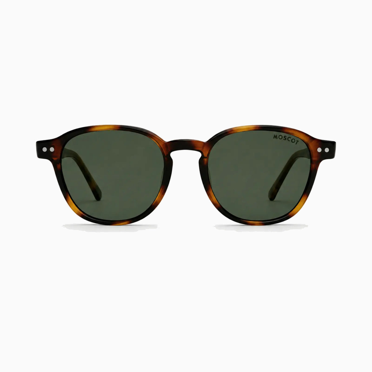 MOSCOT MILTZEN SUN — Tortoise / Green front view
