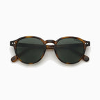 MOSCOT MILTZEN SUN — Tortoise / Green close view