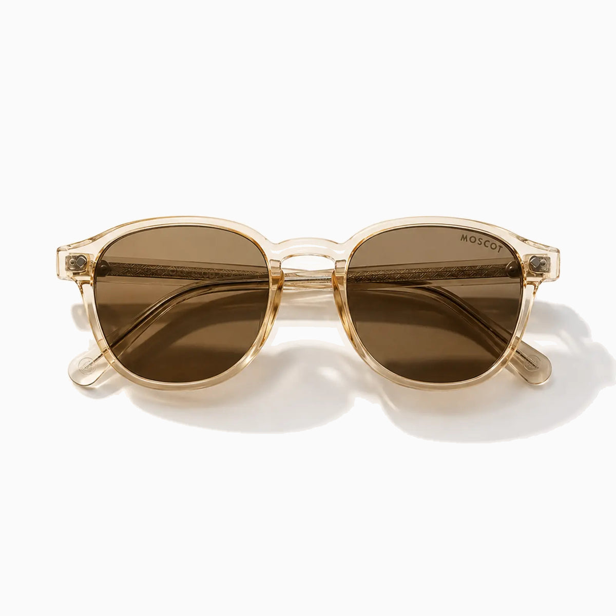 MOSCOT MILTZEN SUN — Champagne Crystal / Brown close view