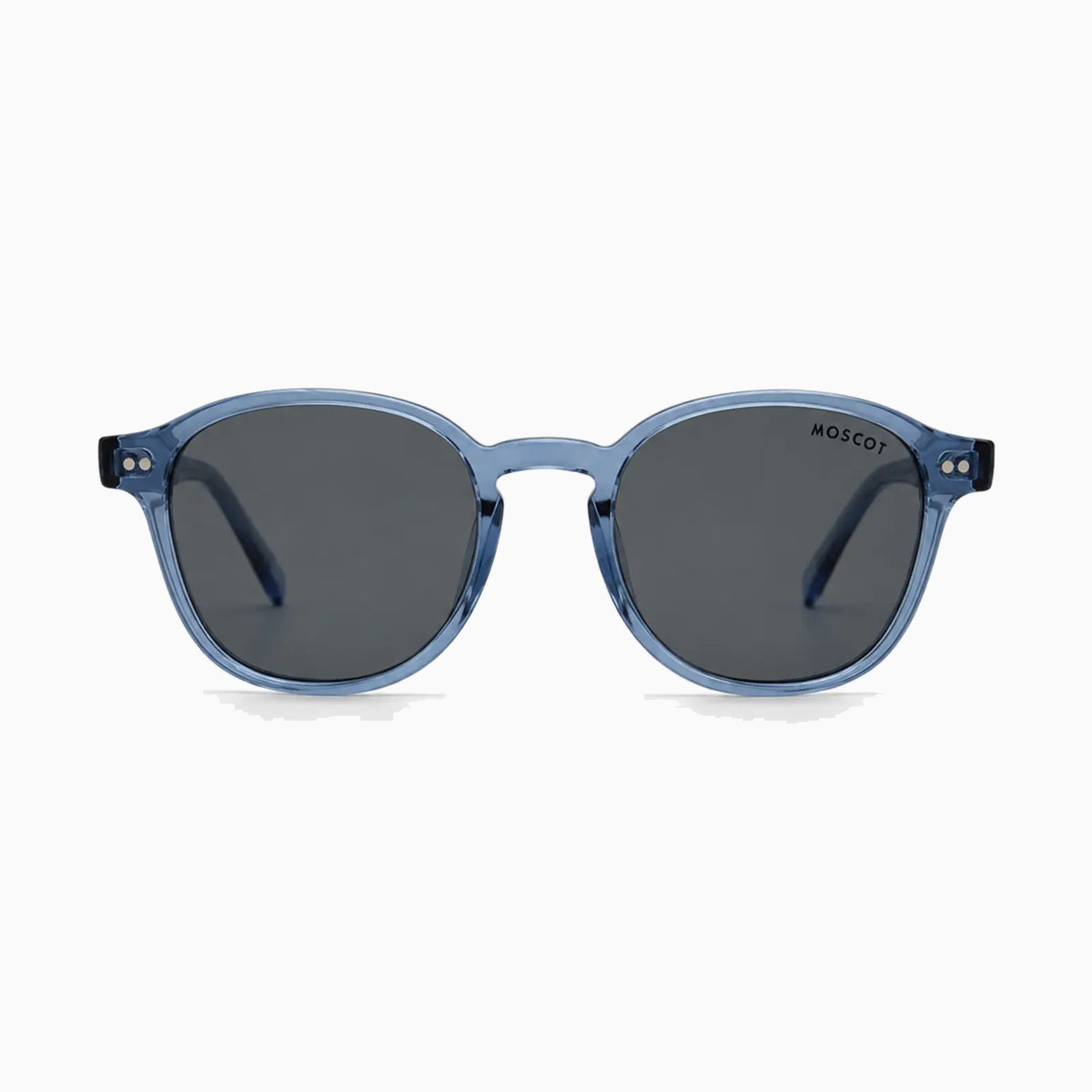 MOSCOT MILTZEN SUN — Transparent Blue / Smoke front view