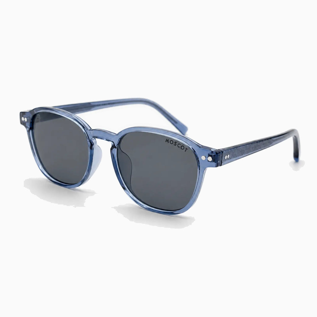 MOSCOT MILTZEN SUN — Transparent Blue / Smoke close view