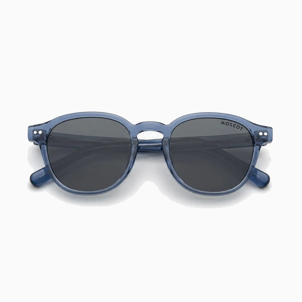 MOSCOT MILTZEN SUN — Transparent Blue / Smoke close view