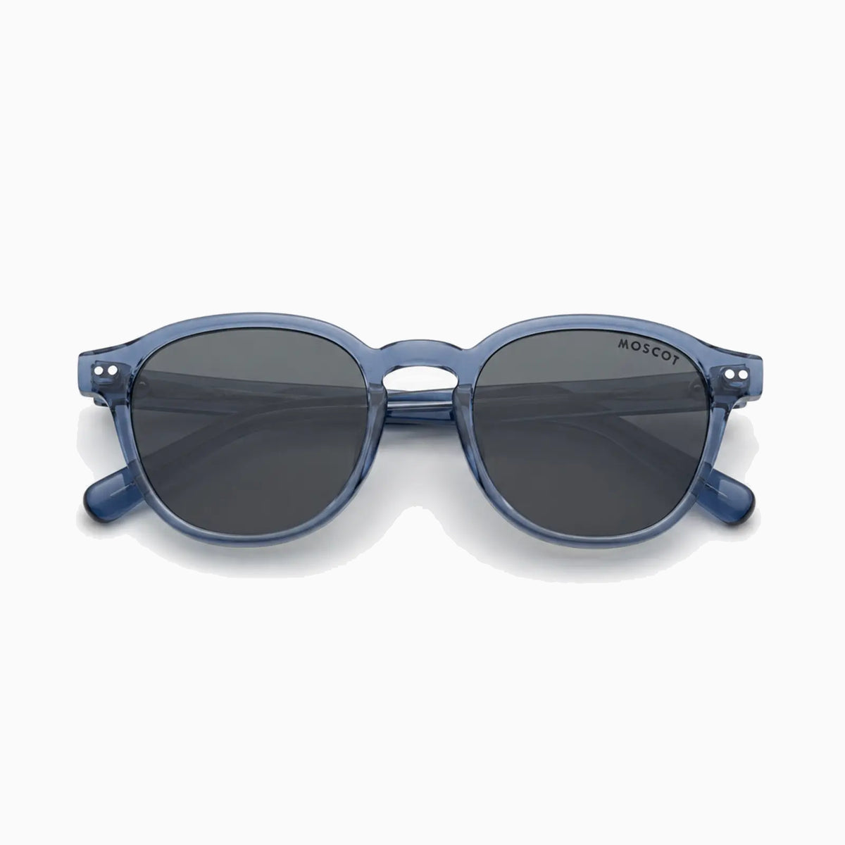 MOSCOT MILTZEN SUN — Transparent Blue / Smoke close view