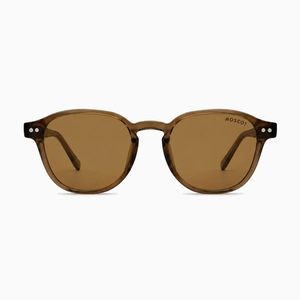 MOSCOT MILTZEN SUN — Transparent Brown / Amber front view