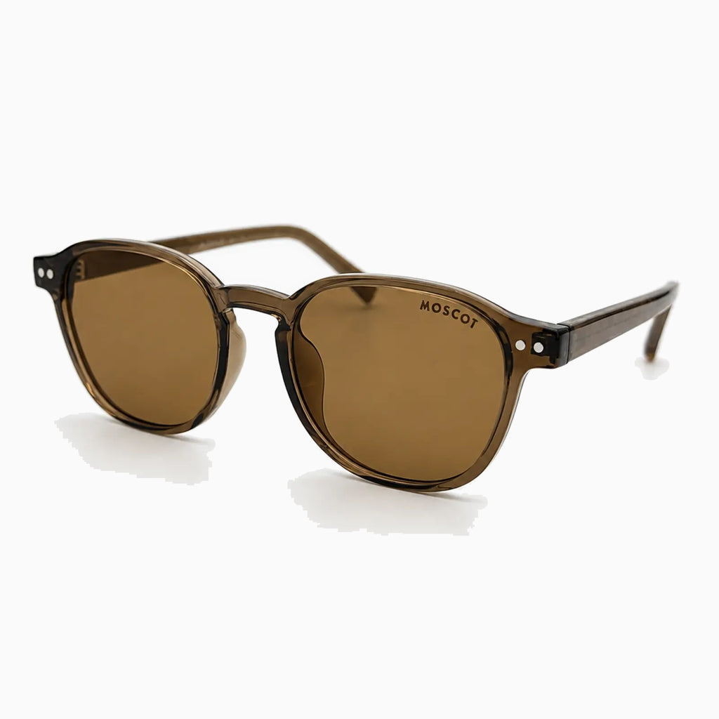 MOSCOT MILTZEN SUN — Transparent Brown / Amber close view