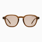 MOSCOT RIZIK SUN — Transparent Brown / Rose front view