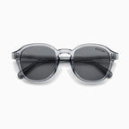 MOSCOT RIZIK SUN — Transparent Blue / Smoke close view