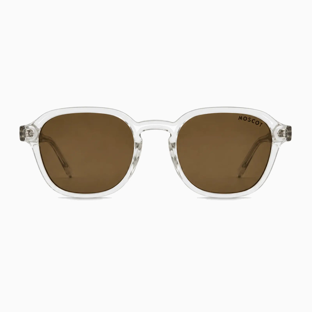 MOSCOT RIZIK SUN — Crystal / Brown front view