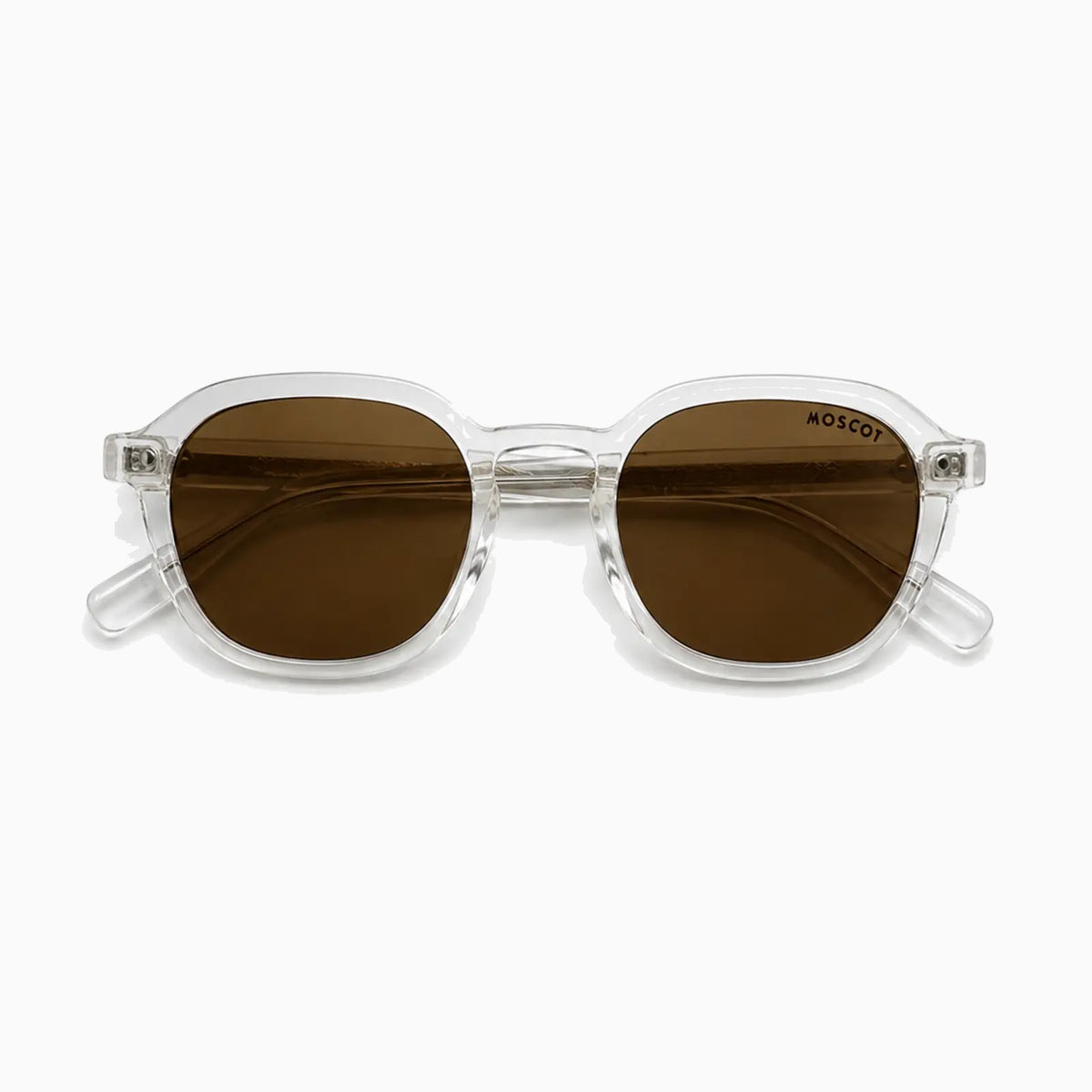 MOSCOT RIZIK SUN — Crystal / Brown close view